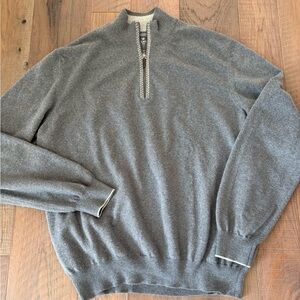 Dalmine Men's 54 L/XL Extra Fine Merino Wool 1/4 Zip Pullover Ski Sweater Italy